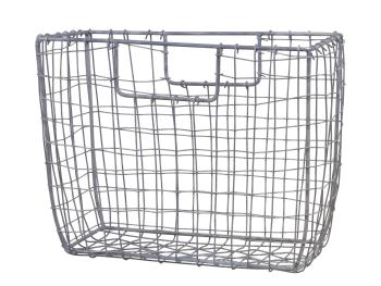 Zinkový antik drátěný košík Fil de fer Basket L - 29*13*22cm 15024500