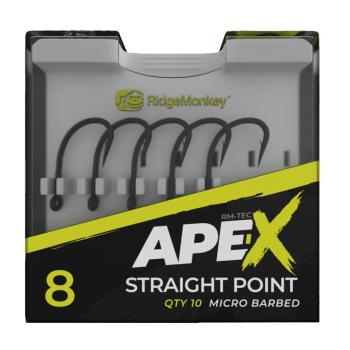 RidgeMonkey Háčky Ape-X Straight Point Barbed 10ks - vel. 8