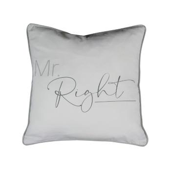 Šedý polštář Mr.Right - 45*10*45cm SVOKSMRR