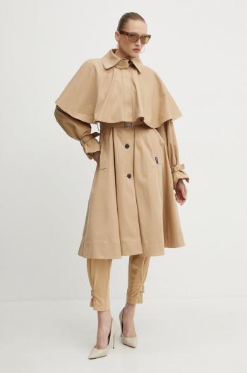 Trench kabát Karl Lagerfeld dámský, béžová barva, přechodný, 245W1507