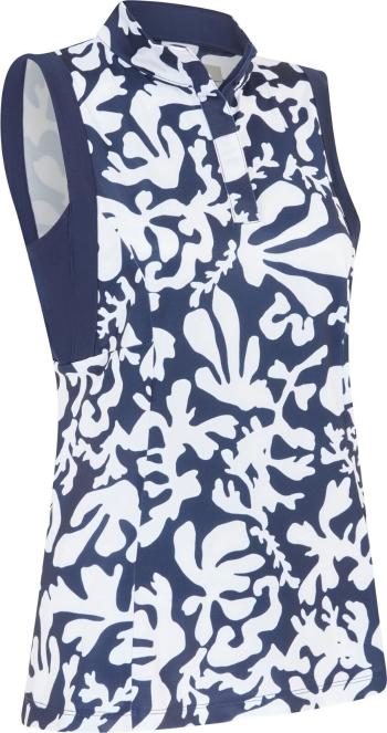 Callaway Abstract Floral Sleeveless Womens Peacoat L Polo košile