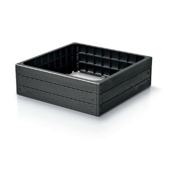 Strat de grădină înălțat BASE WOODY antracit, 75,6 x 25 x 75,6 cm, antracit