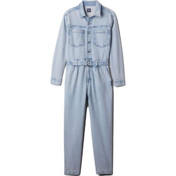 GAP LS DENIM BELTED JUMPSUIT Dámský overal, světle modrá, velikost