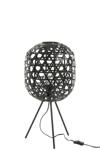 Vyplétaná černá stojací lampa Bambo z bambusových listů - Ø 29*59,5 cm 82162