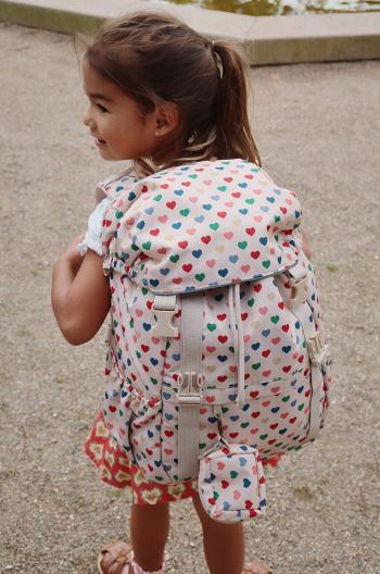 Dětský batoh Konges Sløjd CLOVER SCHOOLBAG béžová barva, velký, vzorovaný, KS101316