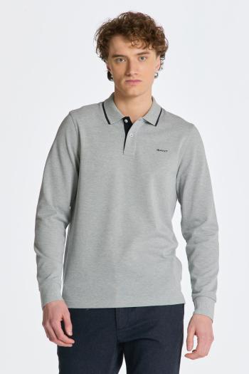 POLOKOŠILE GANT PIQUE LS POLO GREY MELANGE