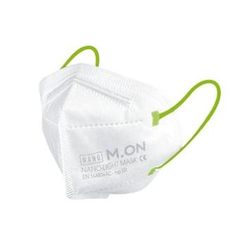 NANO M.ON - NANO LIGHT MASK JUNIORSKÁ EDICE, nano rouška ve tvaru respirátoru (10 ks) bílá + svítivě (8594030604458)