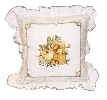 Vankúš Medi s volanom sivá, 40 x 40 cm