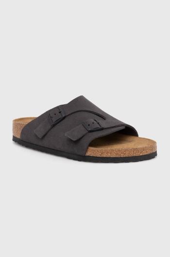 Semišové pantofle Birkenstock Zürich pánské, šedá barva, 1028586