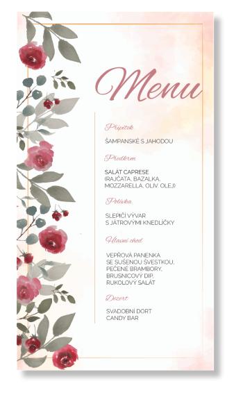 Personal Menu - Vintage Rose Zvolte množství: od 31 ks do 60 ks