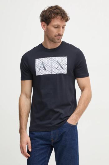 Bavlněné tričko Armani Exchange tmavomodrá barva, s potiskem, 8NZTCK Z8H4Z