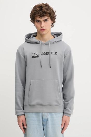 Mikina Karl Lagerfeld Jeans čierna farba, s kapucňou, s potlačou, A2M20049