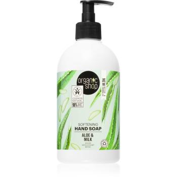 Organic Shop Organic Aloe & Milk Săpun lichid hrănitor pentru mâini 500 ml