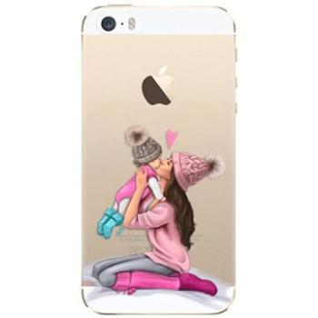 iSaprio Kissing Mom - Brunette and Girl pro iPhone 5/5S/SE (kmbrugirl-TPU2_i5)