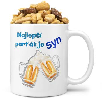 Hrnček Najlepší parťák je syn (Náplň hrnčeka: Zmes slaných orieškov)