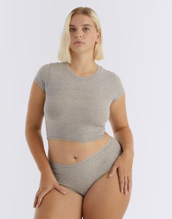 Organic Basics Core Rib Briefs Grey Melange XS