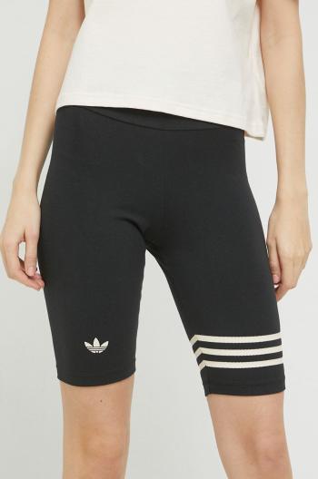 Kraťasy adidas Originals dámské, černá barva, s potiskem, high waist