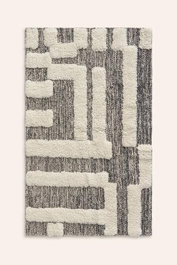 Bavlnený koberec Calma House Kioto 60 x 90 cm čierna farba