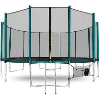 Aga SPORT PRO Trampolína 430 cm Dark Green + ochranná síť + žebřík + kapsa na obuv  (K8216)