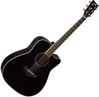 Yamaha GFGX820CBLII Black Elektroakustická kytara Dreadnought