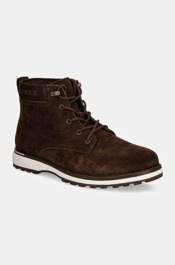 Semišové boty Tommy Hilfiger CORPORATE OUTDOOR SUEDE BOOT pánské, hnědá barva, FM0FM05147