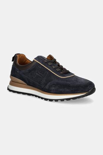 Kožené sneakers boty Hackett London CHAD ACTIVE tmavomodrá barva, HMS21414