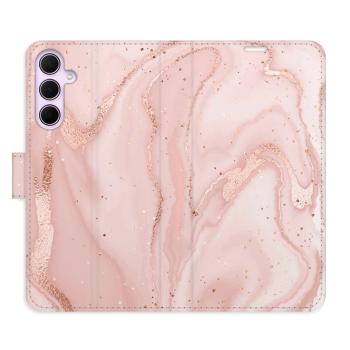 Flipové pouzdro iSaprio - RoseGold Marble - Samsung Galaxy A35 5G