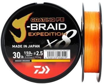 Daiwa splétaná šnůra j-braid exped. x8e 3000m smash orange - 0,24 mm 22,2 kg