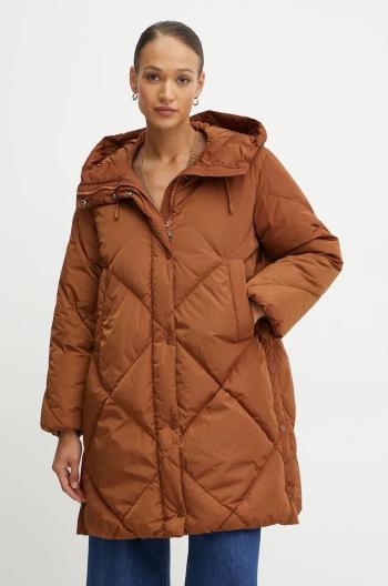 Péřová bunda Weekend Max Mara dámská, hnědá barva, zimní, 2425496092600