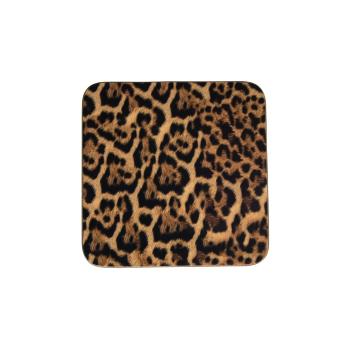 6 ks pevné korkové podtácky Leopard - 10*10*0,4cm SCOZLP