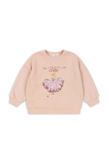 Dětská mikina Konges Sløjd LOU GLITTER SWEATSHIRT OCS béžová barva, s potiskem, KS101562