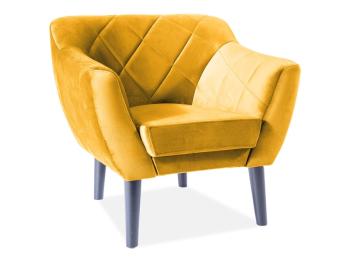 Signal Kreslo KARO 1 VELVET | wenge Farba: Curry / Bluvel 68