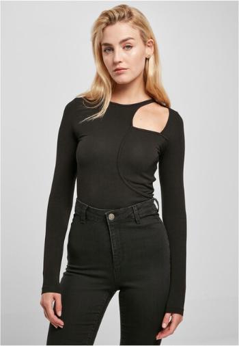 Urban Classics Ladies Organic Cut Out Longsleeve Body black - XS