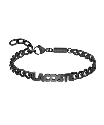 Lacoste Černý pánský náramek z oceli Script 2040478