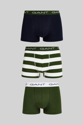 SPODNÍ PRÁDLO GANT STRIPE TRUNK 3-PACK PINE GREEN