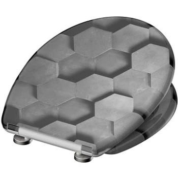 WC sedátko SCHÜTTE GREY HEXAGONS| Duroplast, Duroplast, Soft Close (4008431823928)