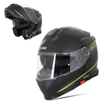 Výklopná přilba W-TEC Venero  Glossy Black-Neon Yellow  S (55-56)