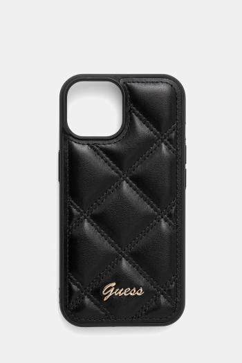 Guess telefon tok iPhone 15 / 14 / 13 6.1" fekete, GUHCP15SPSQSQSK