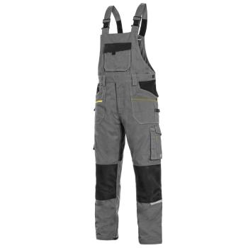 Canis (CXS) Zimní montérkové kalhoty s laclem CXS STRETCH - Šedá / černá | 44-46