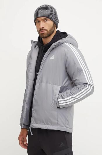 Bunda adidas Essentials pánská, šedá barva, přechodná, IX8897