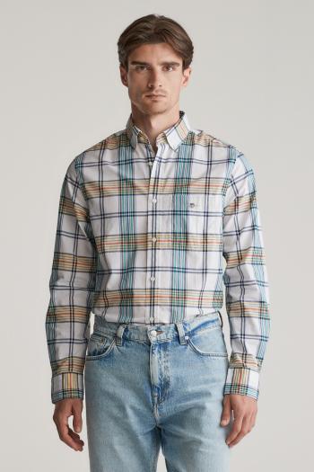 KOŠILE GANT REG CLASSIC POPLIN CHECK SHIRT WHITE