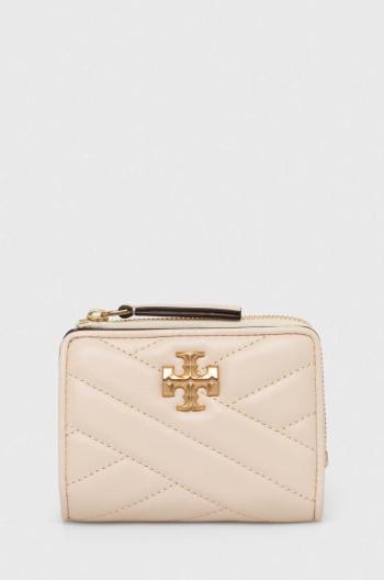 Tory Burch bőr pénztárca Kira Chevron Bi-Fold bézs, női, 153121.122