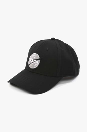 Bavlněná baseballová čepice Alpha Industries Nasa Cap černá barva, s aplikací, 186903.03-black