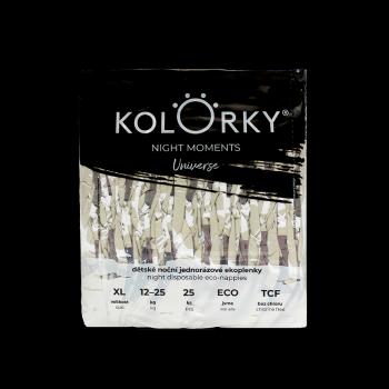 KOLORKY NIGHT MOMENTS Noční jednorázové eko plenky vel. XL 12-25 kg 25 ks vesmír