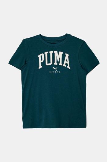 Dětské bavlněné tričko Puma SQUAD Bigphic Tee zelená barva, s potiskem, 682772