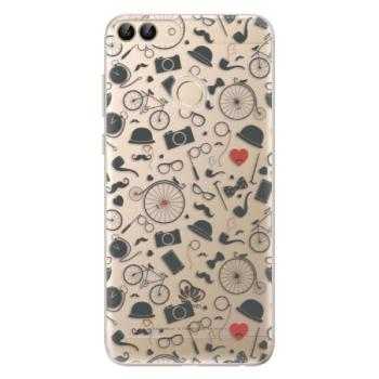 Odolné silikonové pouzdro iSaprio - Vintage Pattern 01 - black - Huawei P Smart