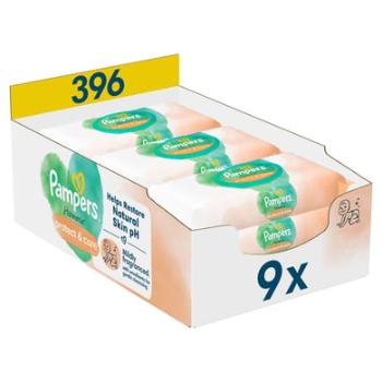 Pampers Harmonie Protect & Care měsíčkové vlhčené ubrousky, 396 ubrousků (9 x 44 ks)