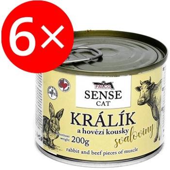 Falco Sense Cat králík a hovězí 6 × 200 g (8594725086019)