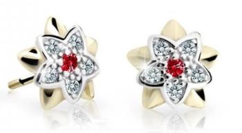 Cutie Jewellery Dětské bicolor náušnice ze žlutého zlata C2210-30-X-1 červená