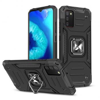 MG Ring Armor plastový kryt na Samsung Galaxy A03s, čierny